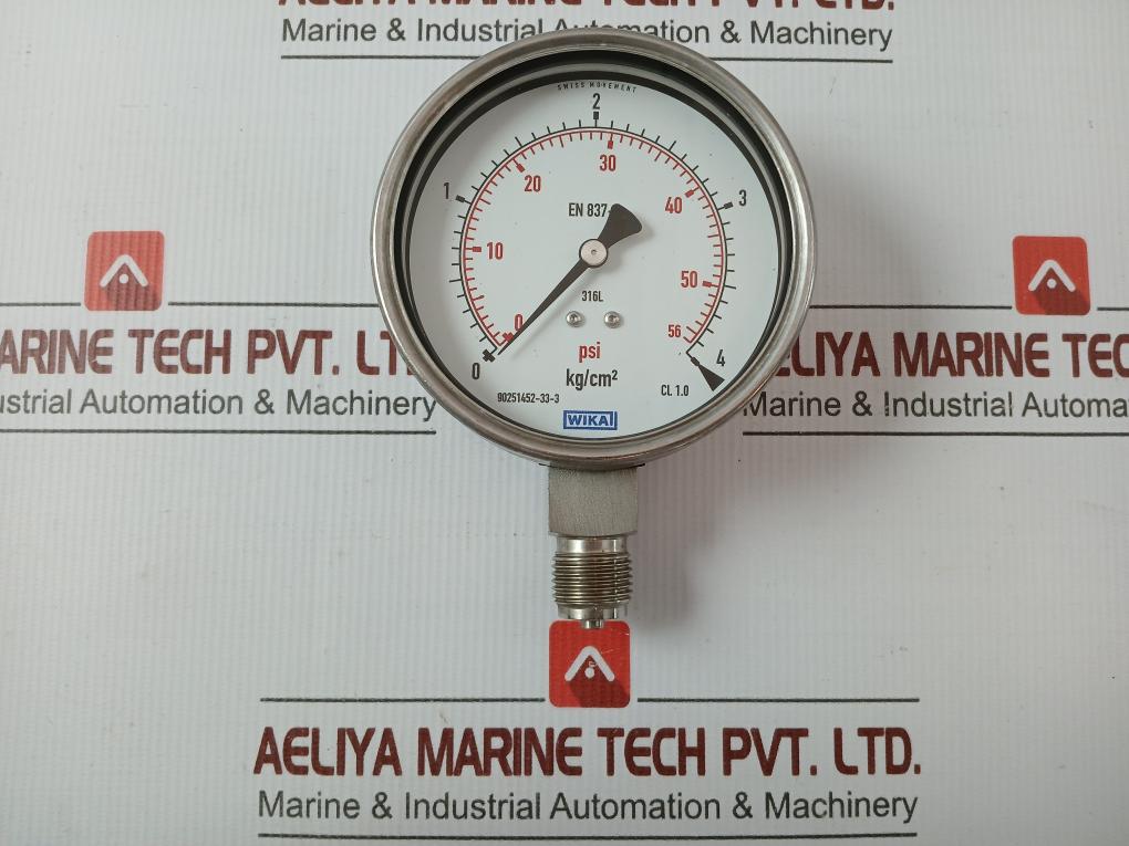 Pressure Gauge 0 To 56 Psi 0 To 4 Kg/Cm2 Wika 230.20.100