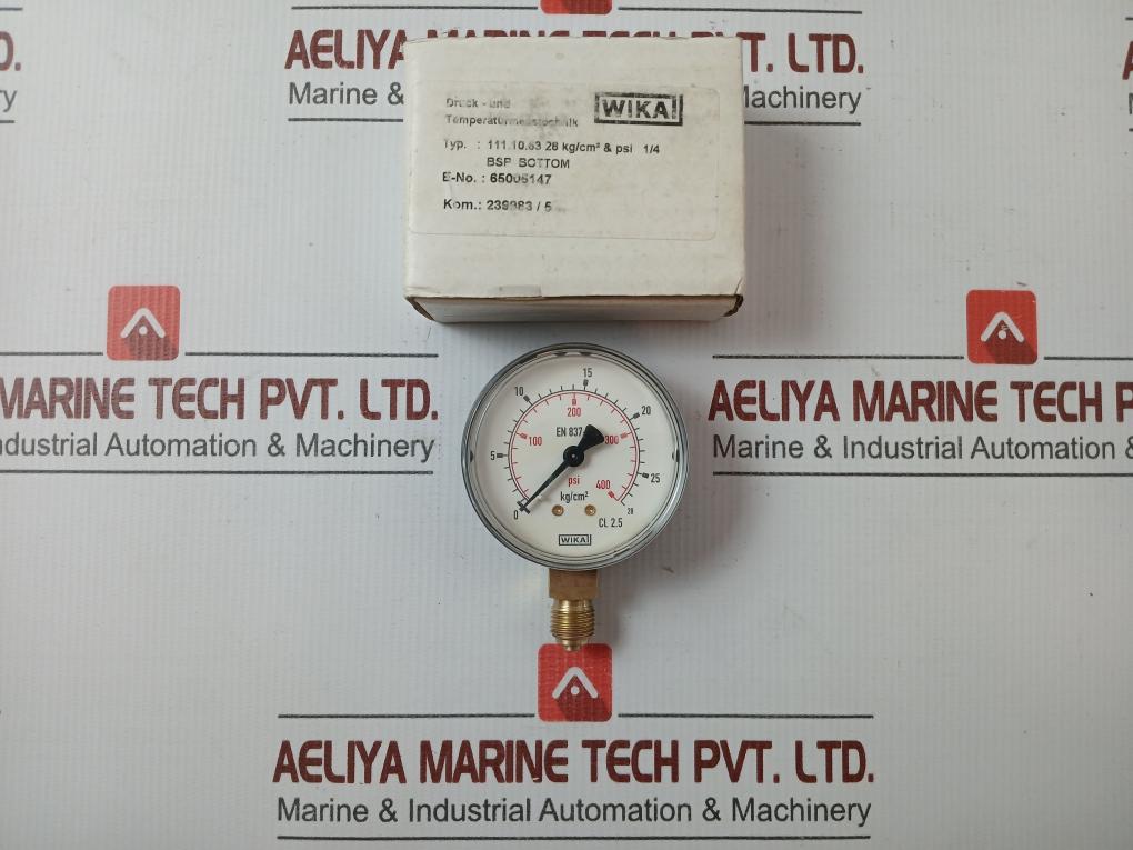 Pressure Gauge 28 Kg/Cm2 & 400 Psi Brand Wika 111.10.63