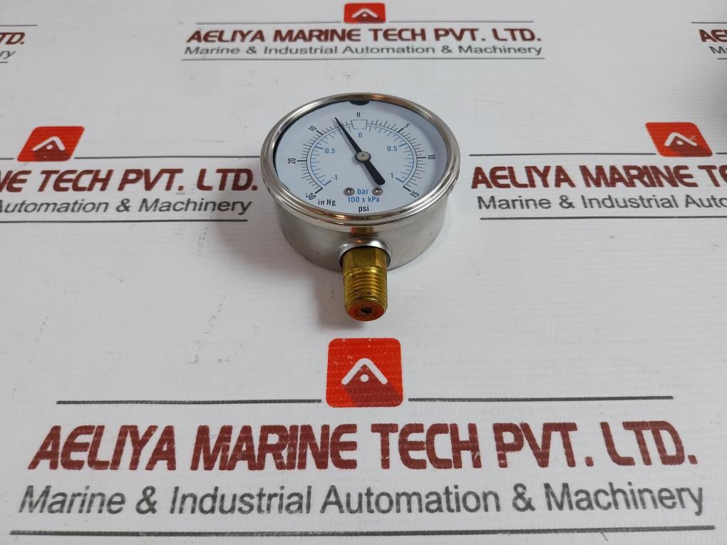 Pressure Gauge In Hg -30 To 15 Psi Weight 200 Gm New Condition