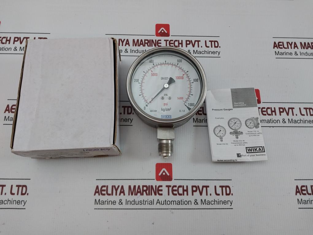 Pressure Gauge Mechanical 0 To 1000 Kg/Cm2 By Wika 232.53.100/232.50.100