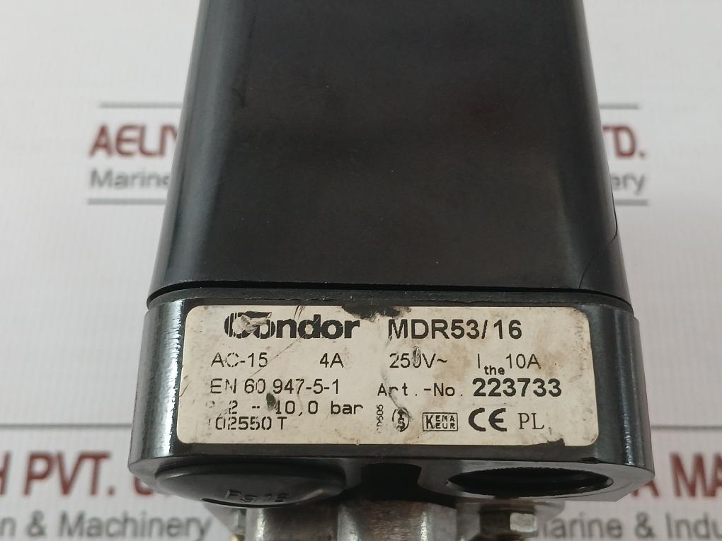 Pressure Switch 9.2 – 10.0 Bar 10a, Mdr53/16 Condor