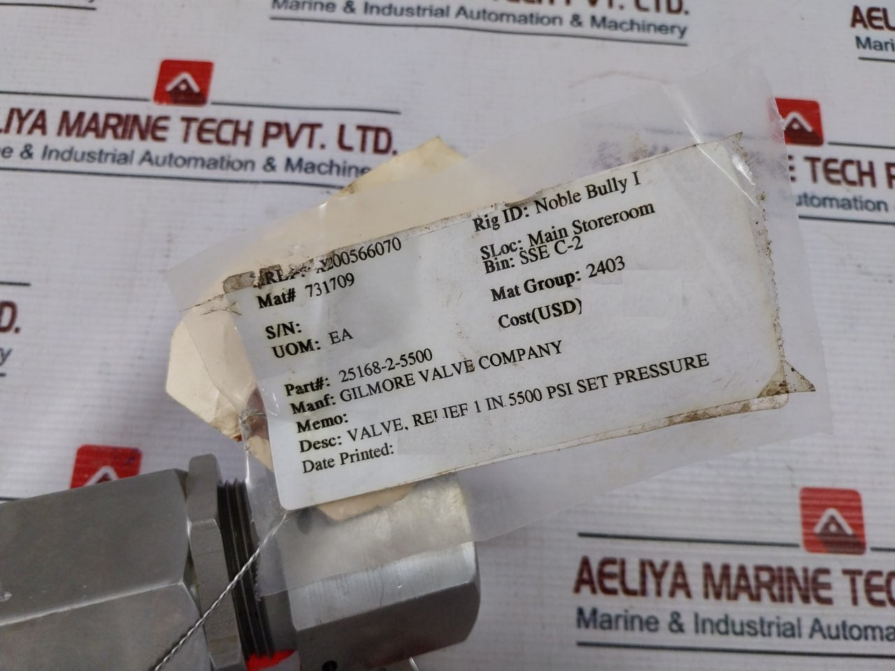 Proserv 25168-2 Relief Valve 25168-2-5500