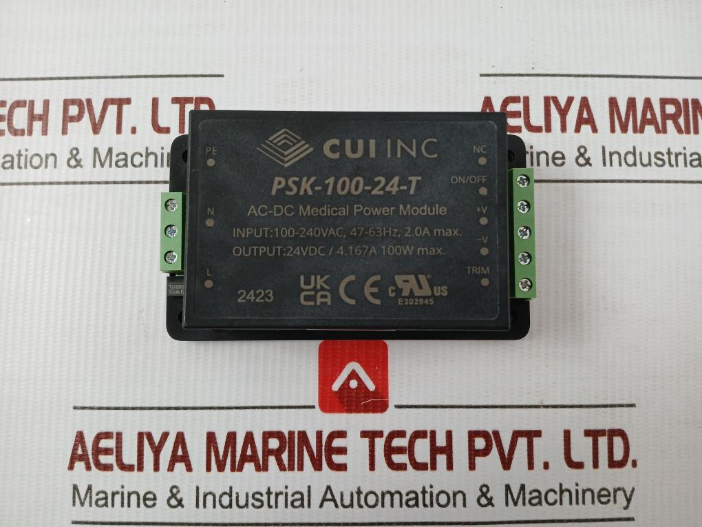 Psk-100-24-T Ac-Dc Cui 100-240vac 47-63hz Power Module
