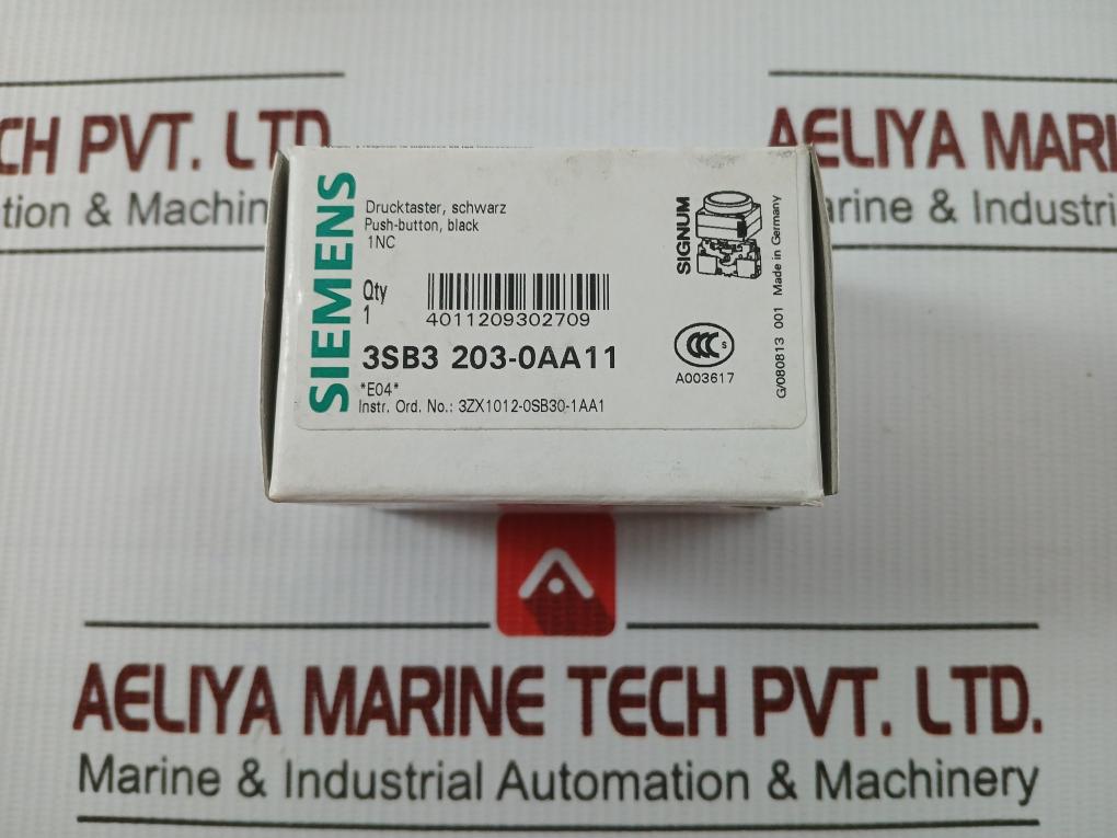 Push Button With Contact Block 50 Hz, 3sb3 203-0aa11 By Siemens