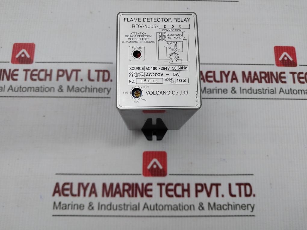 Rdv-1005-200 Flame Detector Relay Ac200v-5a Model-102 By Volcano