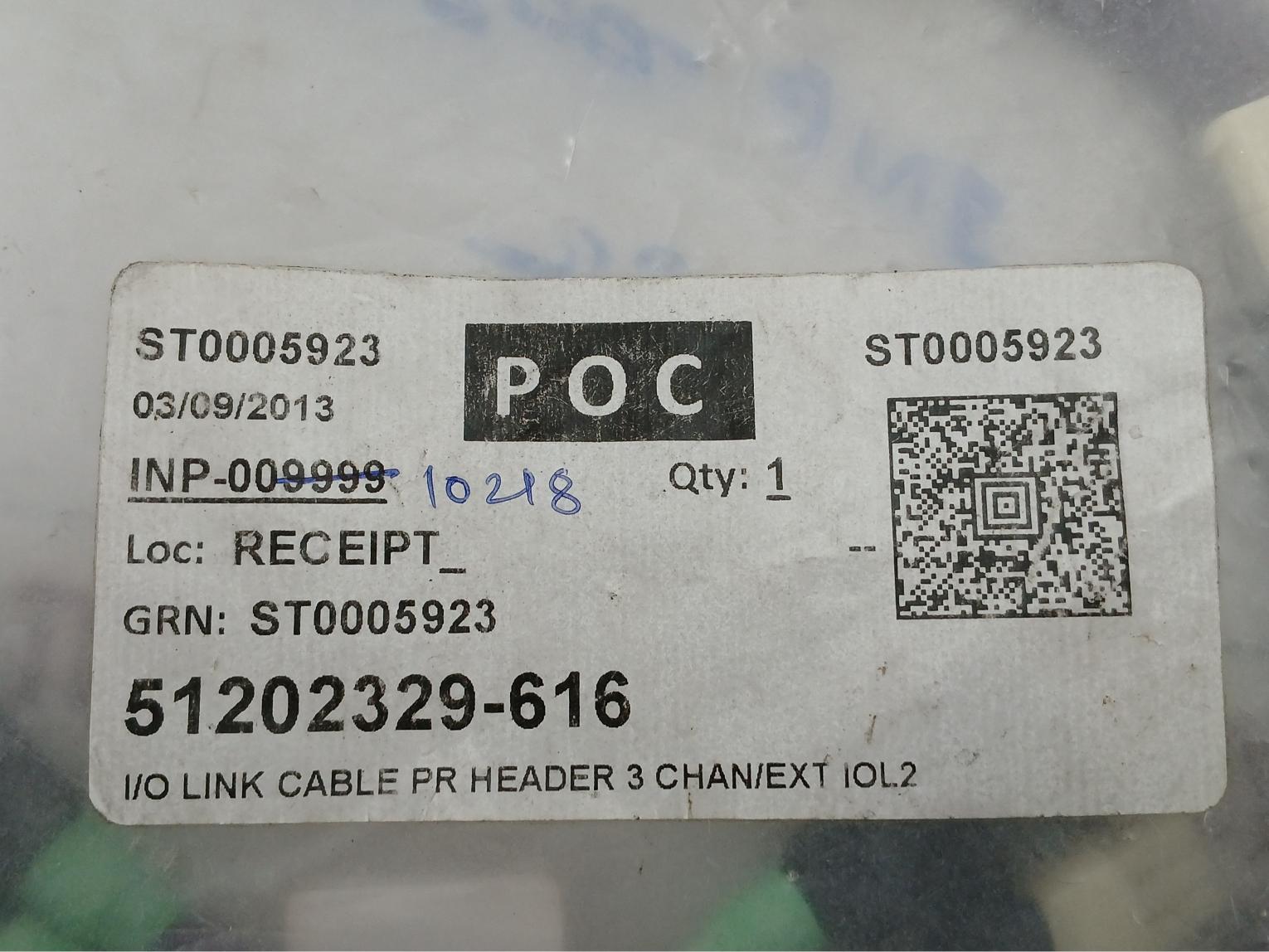 Rev. C 51202329-616 I/O Link Cable Pr Header 3 Chan/Ext Iol2 Set Brand Honeywell