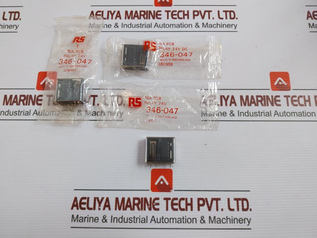 Rs-Miniature-Electromagnetic-Relay-24-Vdc-16A-346-047-Lot-Of-4X-210578-1