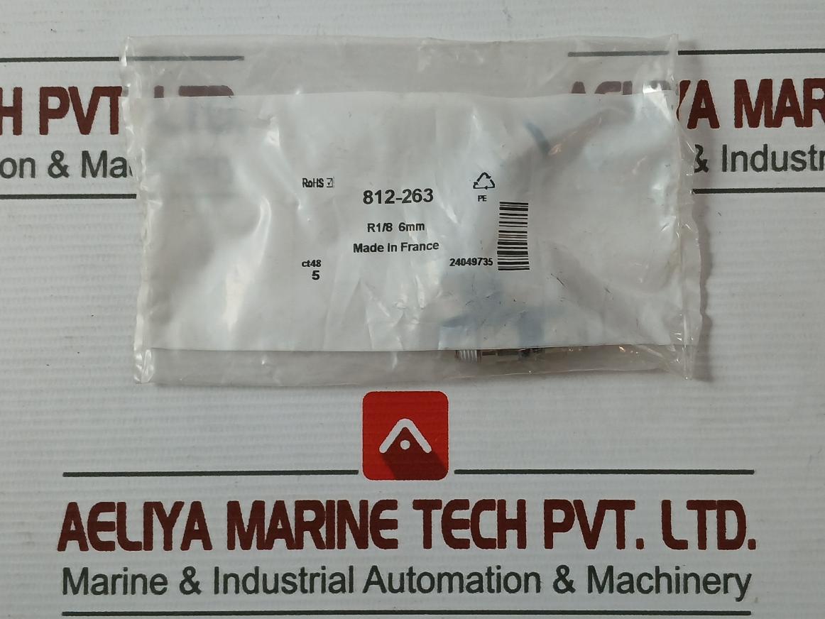 Rs 812-263 Pneumatic Straight Connector/Fitting R1/8 6Mm (1 Packet = 5 Pcs)