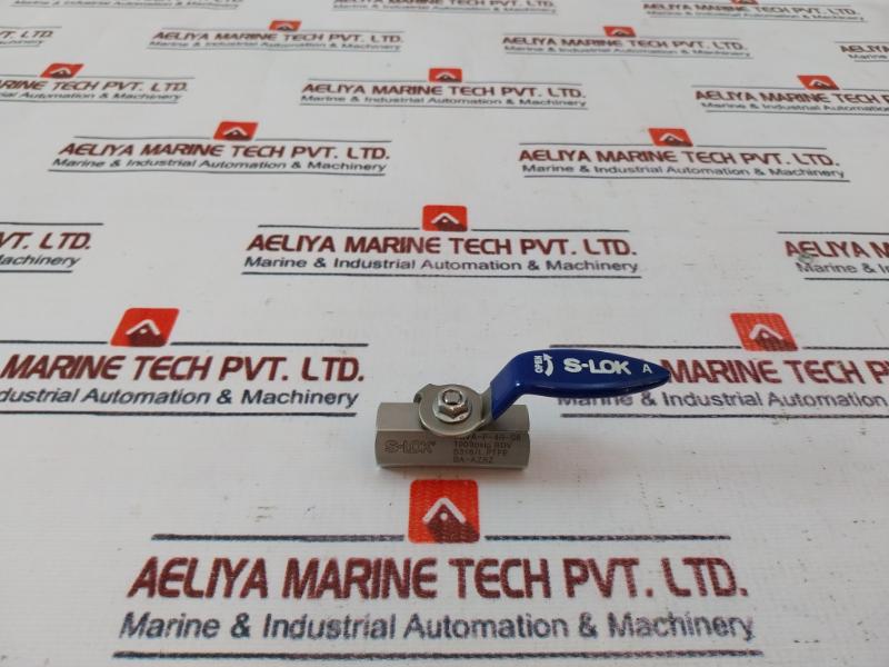S-lok Sbva-f-4R-s6 Stainless Steel Ball Valve 1000 Psi, Ptfe Seat