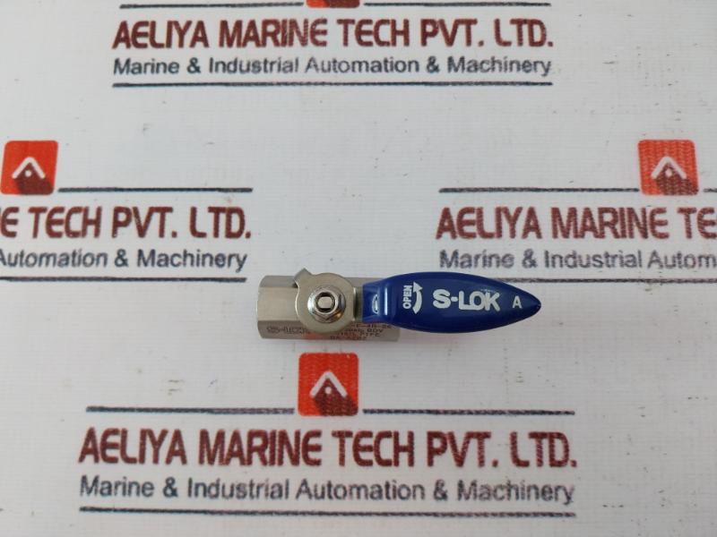 S-lok Sbva-f-4R-s6 Stainless Steel Ball Valve 1000 Psi, Ptfe Seat