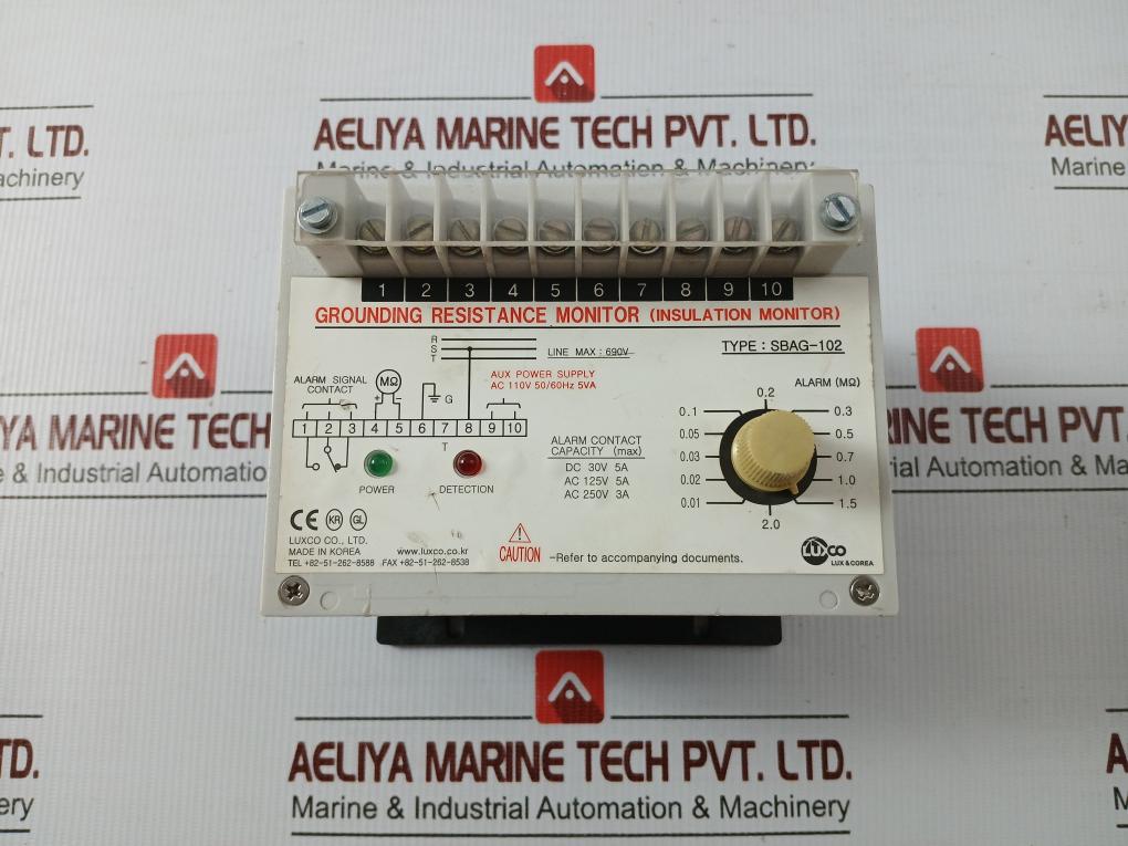 Sbag-102 Grounding Resistance Monitor By Luxco Ac 110v 50/60hz 5va
