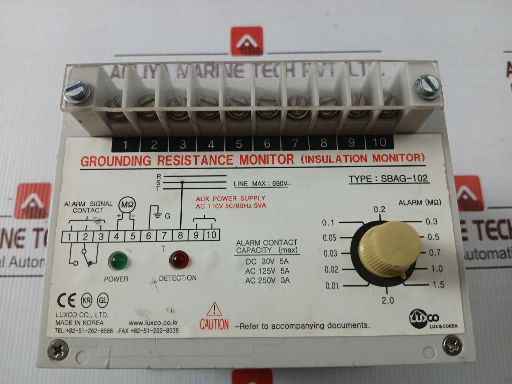 Sbag-102 Grounding Resistance Monitor By Luxco Ac 110v 50/60hz 5va