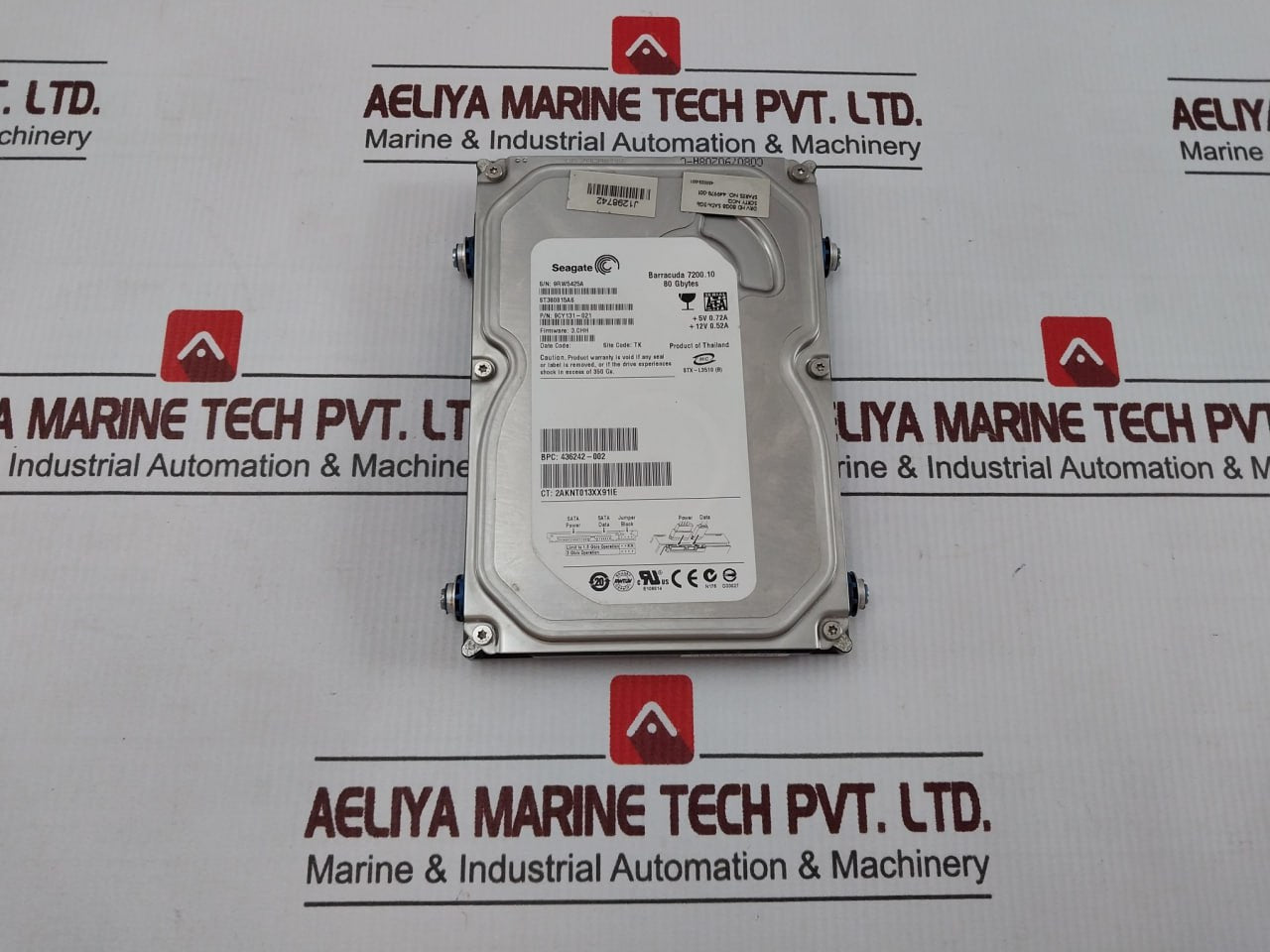 SEAGATE ST380815AS Barracuda 7200.10 Hard Disk Drive 80 GBYTES 12V 0.52A