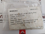 Shimmer St25 1/4 Npt Relief Valve 32.10.0001 Accumulator Unit  819647