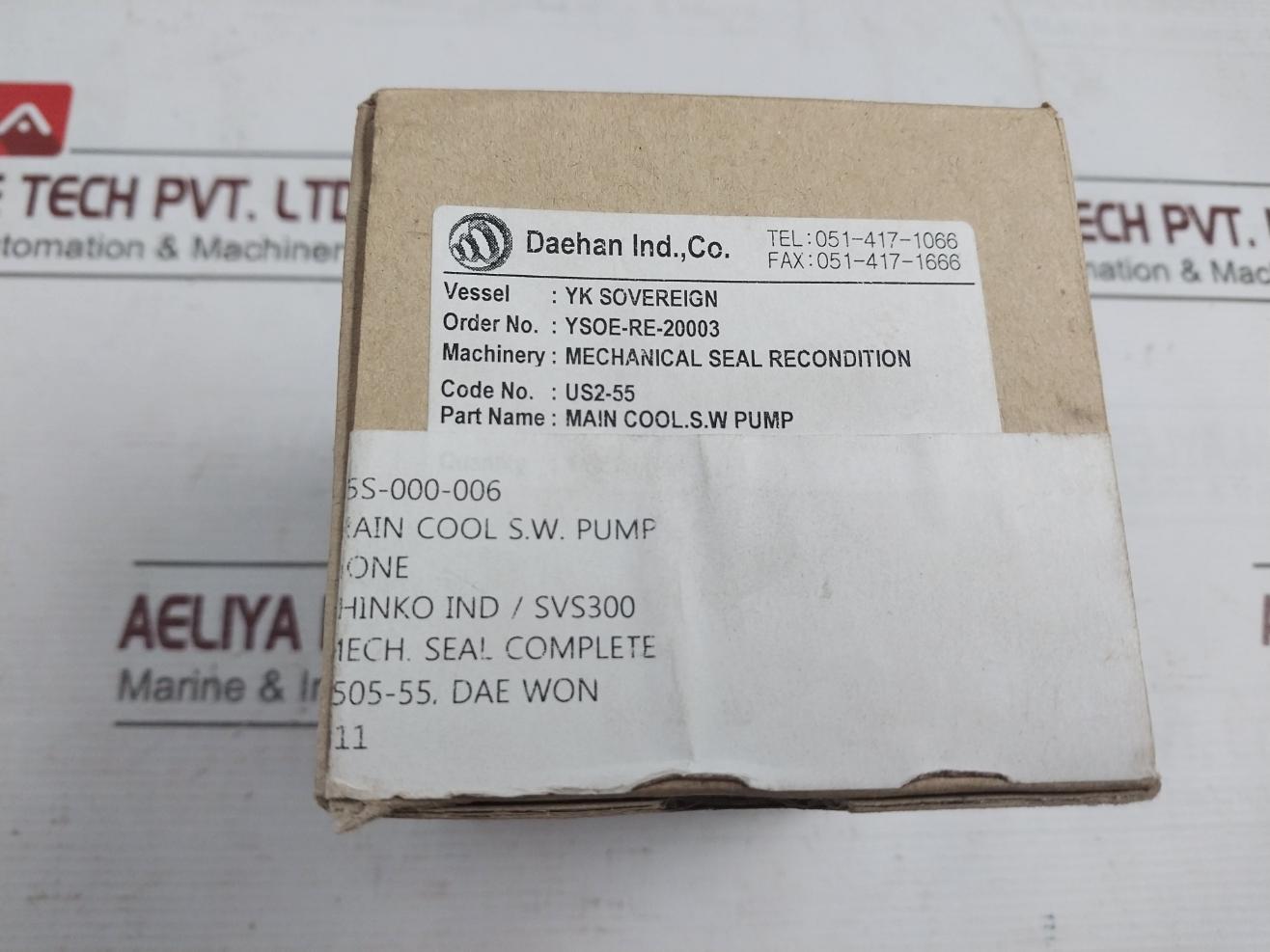 Shinko Svs300 Complete Mechanical Seal Set For Main Cool.S.W Pump Us2-55