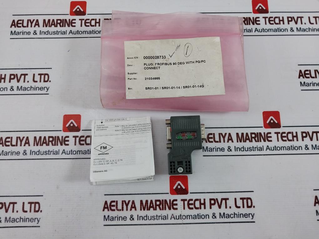 Siemens 1P 6Es7 972-0Bb52-0Xa0 Profibus 90 Deg Connector