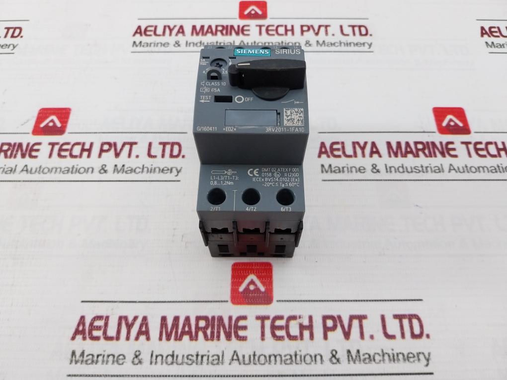 Siemens 3Rv2011-1Fa10 Circuit Breaker -20C Ta 60C 50/60Hz