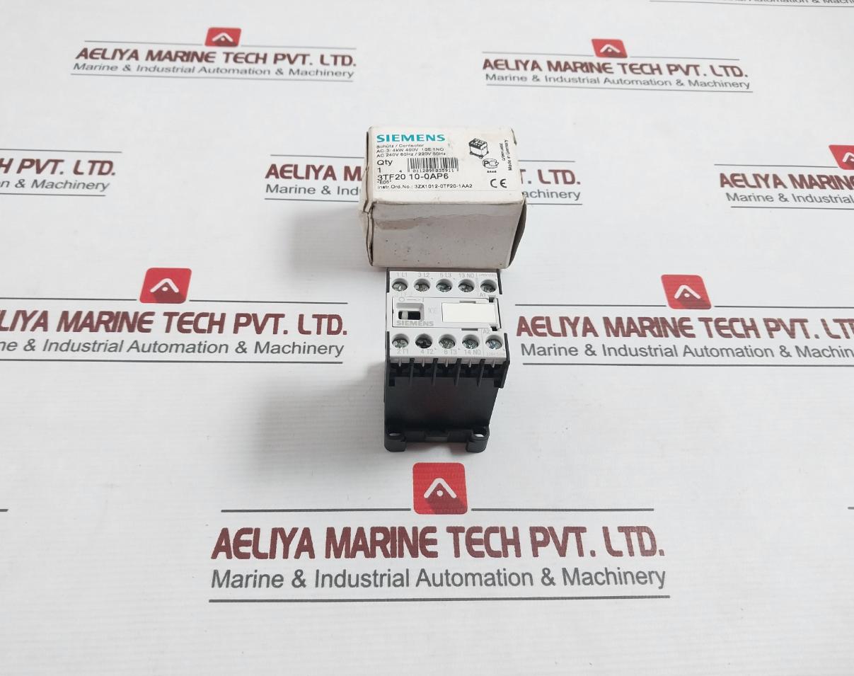 Siemens 3Tf20 10-0Ap6 Contactor 4Kw 400Vac