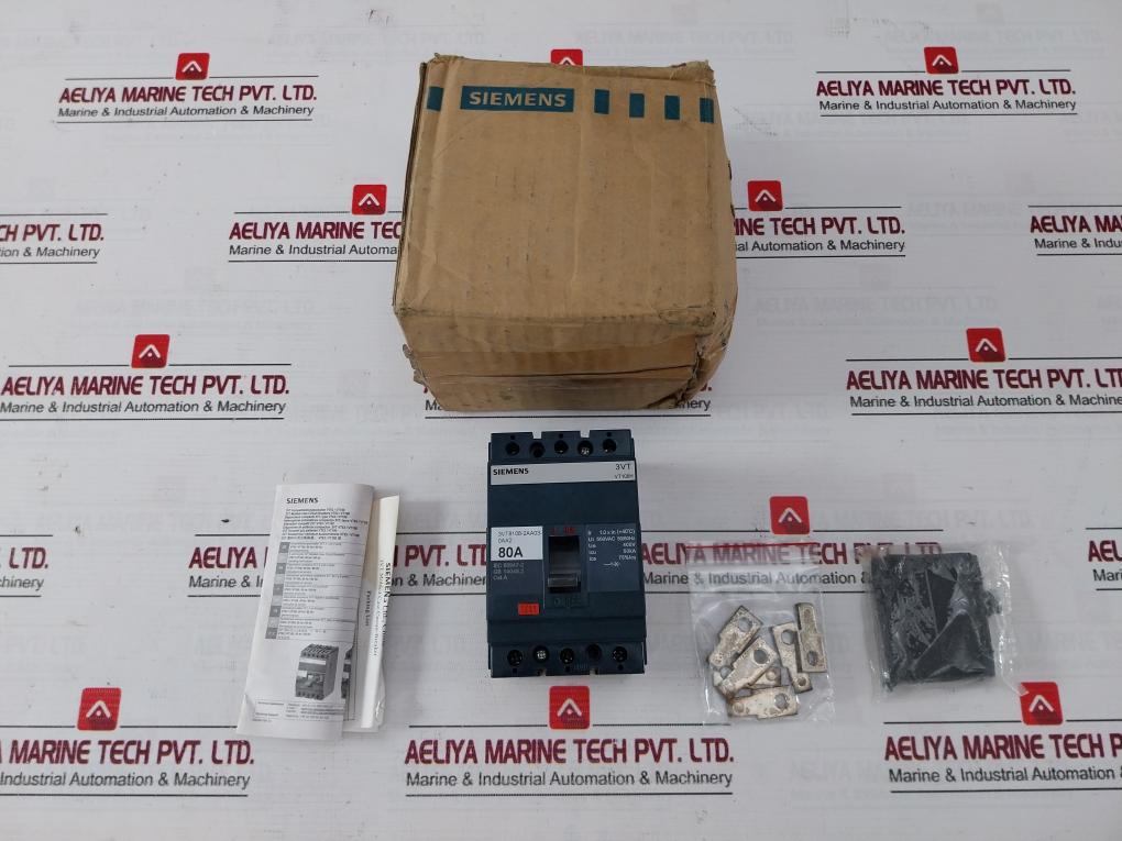 Siemens 3Vt8108-2Aa03-0Aa2 3 Pole Molded Case Circuit Breaker 500Vac 50/60Hz