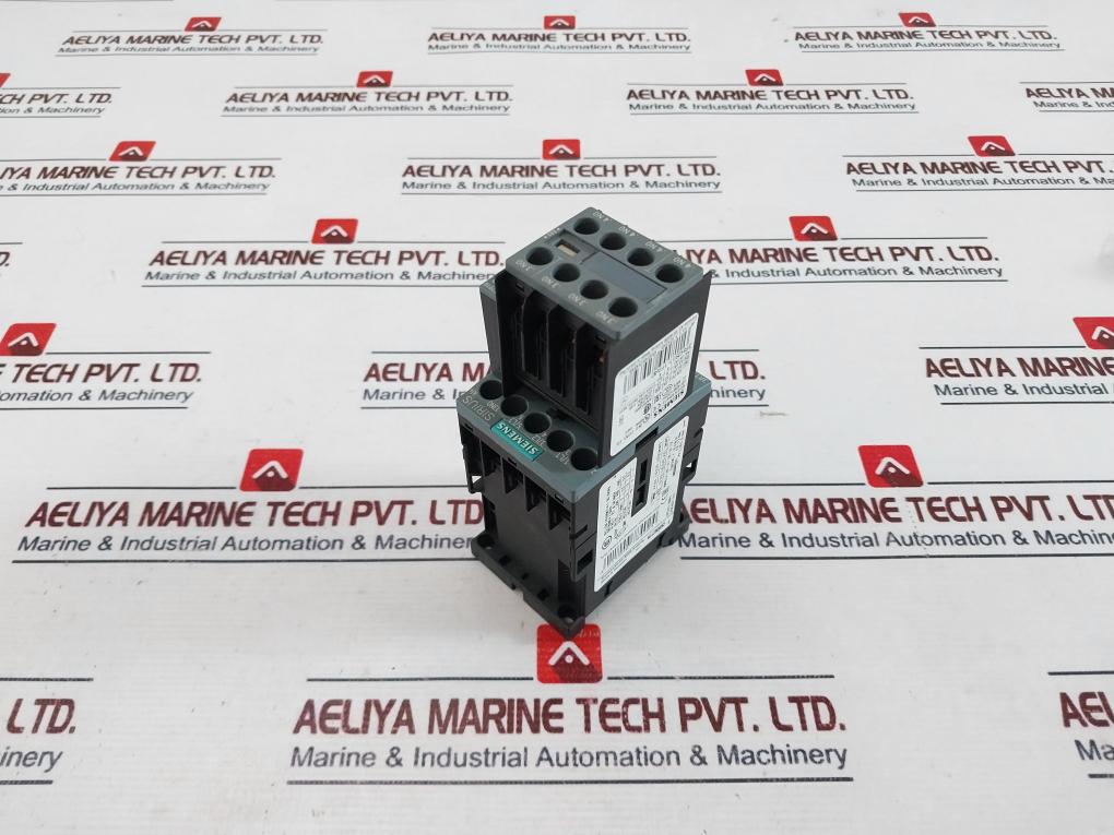 Siemens 3Rt2017-1Bb41 Contactor W/ 3Rh2911-1Fa40 Switch Block, 3Rt2916-1Lm00