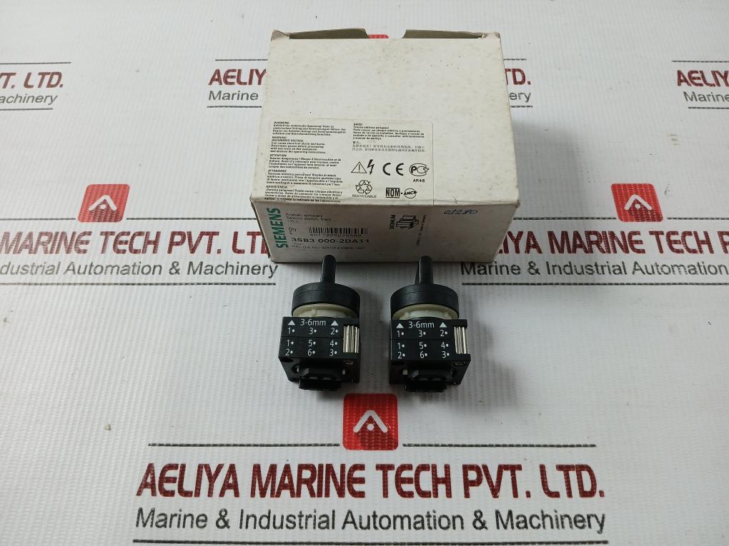 3sb3 000-2da11 3-Position Selector Switch By Siemens 22.00 Mm