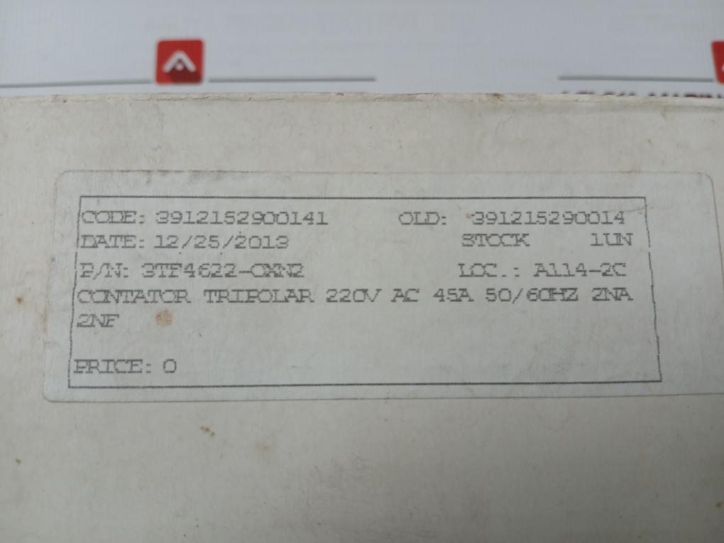 Contactor Ac 220v 50/60hz Siemens 3tf46 22-0xn2 3-Pole