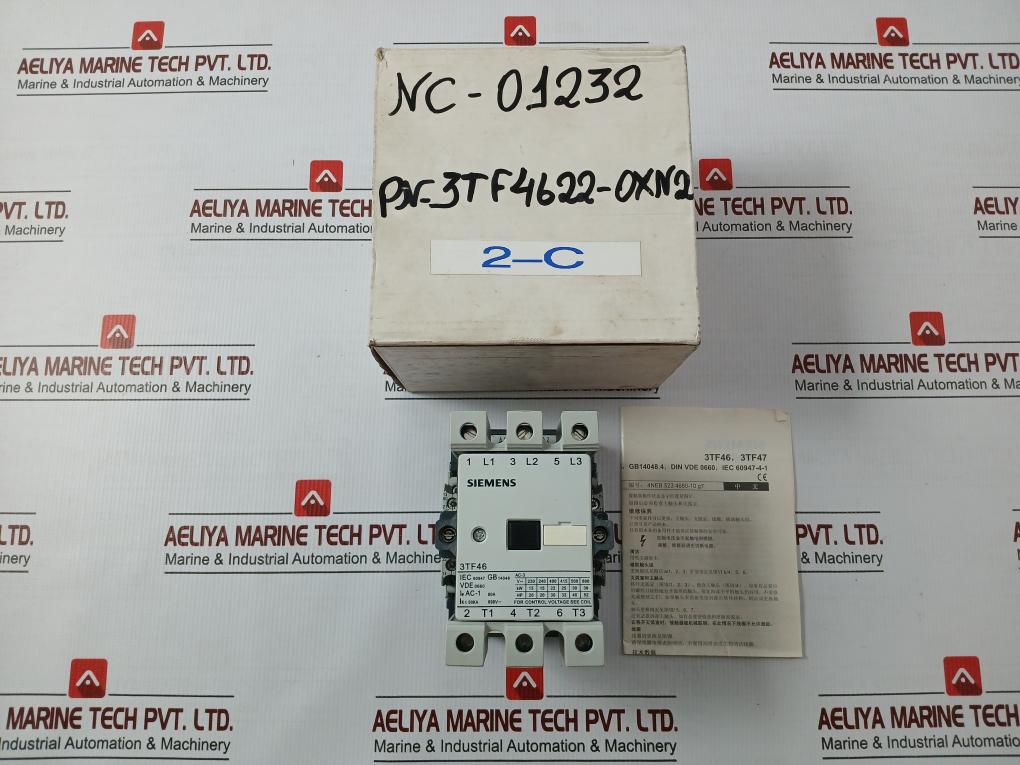Contactor Ac 220v 50/60hz Siemens 3tf46 22-0xn2 3-Pole
