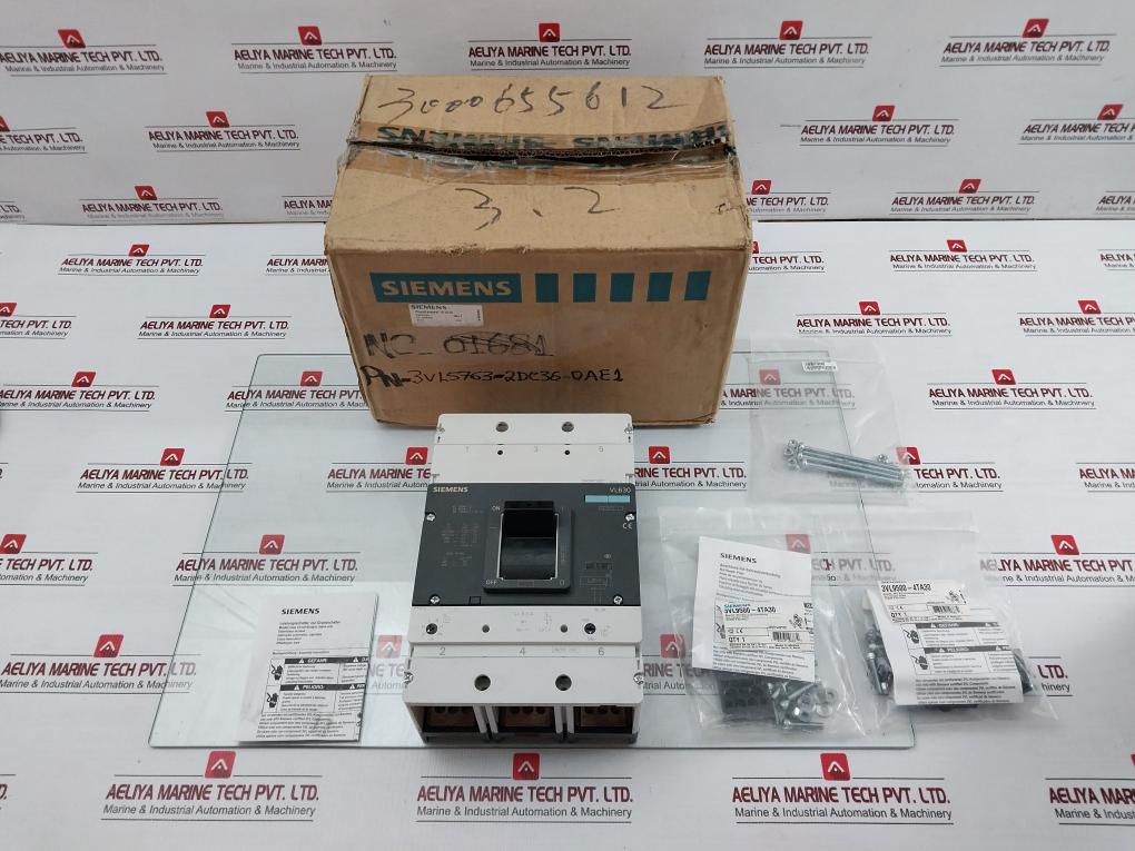 Siemens 3-Pole Molded Case Circuit Breaker Part No.3vl5763-2dc36-0ae1