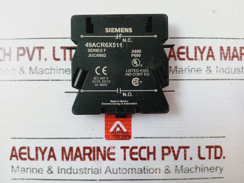 Siemens 49Acr6X511 Auxiliary Contact Series F Ac15 Dc13 660V