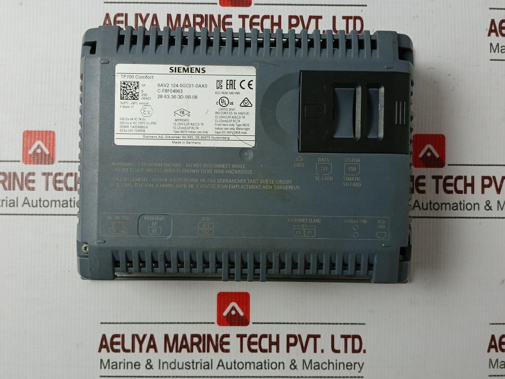 Siemens 6Av2 124-0Gc01-0Ax0 Simatic Hmi Touch Screen (Not Working)