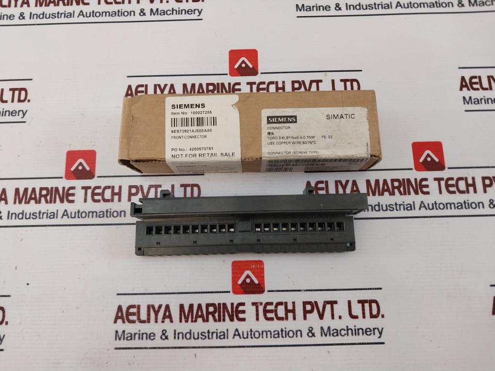 Siemens 6Es7 392-1Aj00-0Aa0 Front Connector (Screw Type) S Wmr/J8