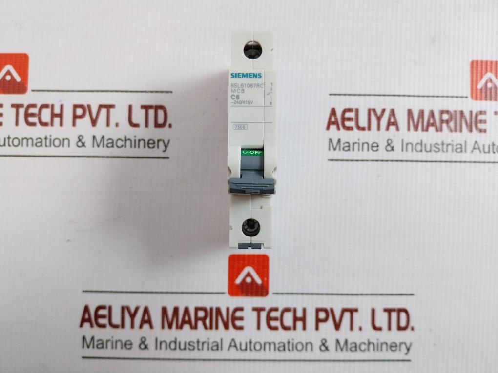 Siemens Miniature Circuit Breaker 240/415v 5sl61067rc In New