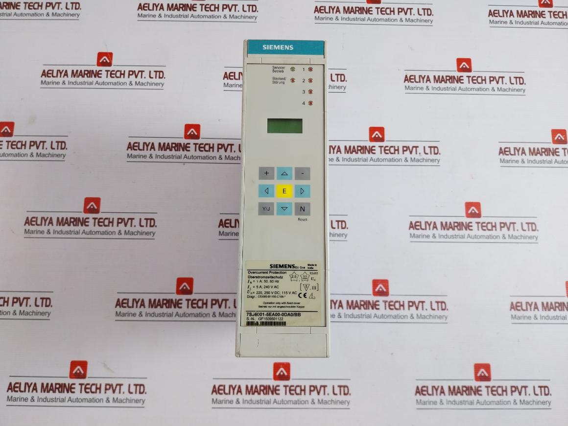 Siemens Overcurrent Protection Module 7sj6001-5ea00-0da0/Bb 50-60 Hz
