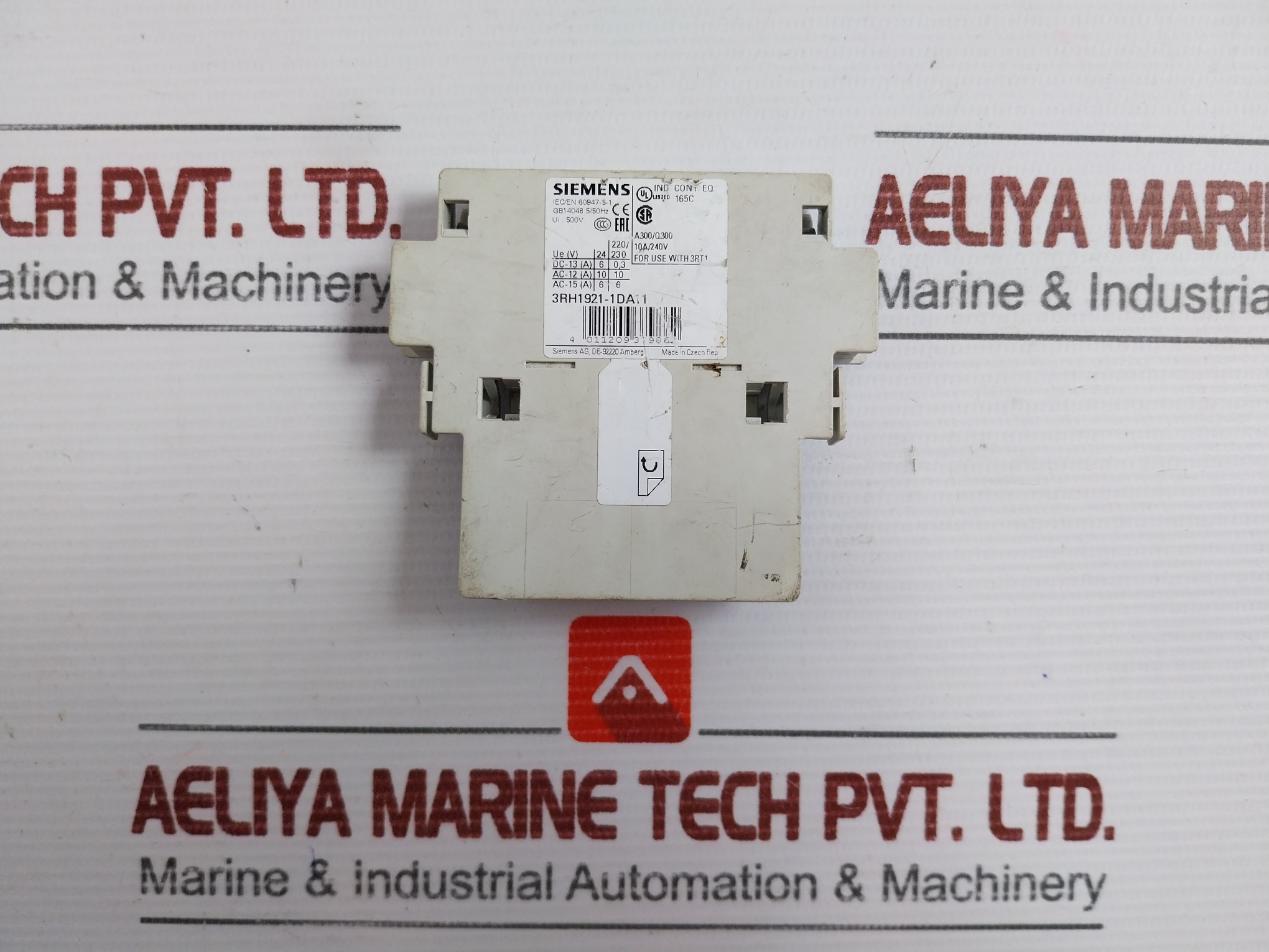 3rh1921-1da11 Auxiliary Contact Block 10a 240v By Siemens