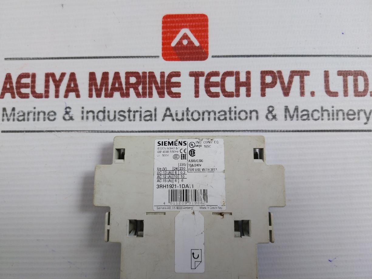 3rh1921-1da11 Auxiliary Contact Block 10a 240v By Siemens