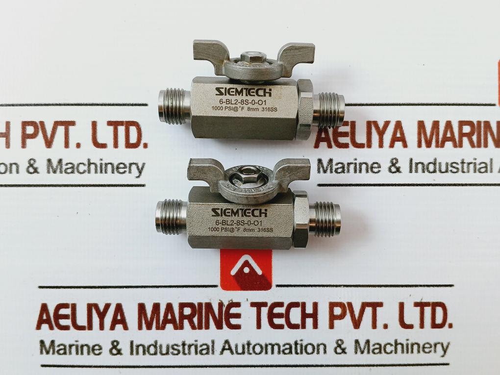 Siemtech 6-bl2-8S-0-o1 Ball Valve W/ Locking Handle 1000Psi 316 Stainless Steel 