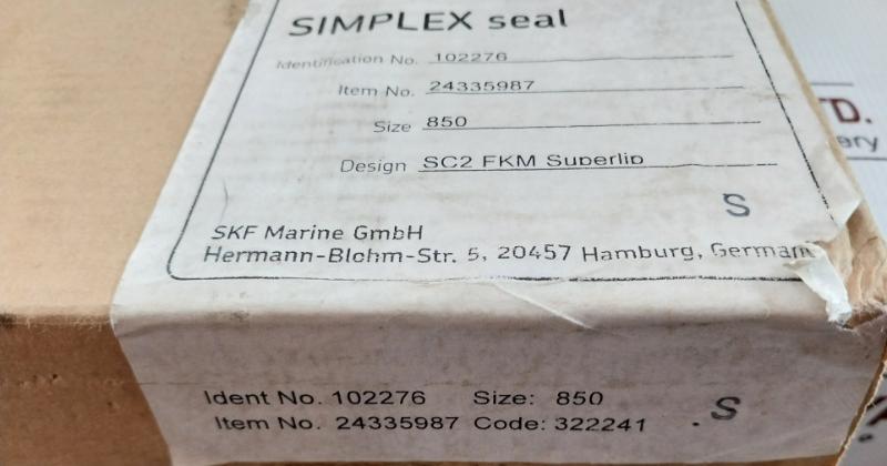 Simplex Seal Ring Size 0850/850 Skf 102276 In New
