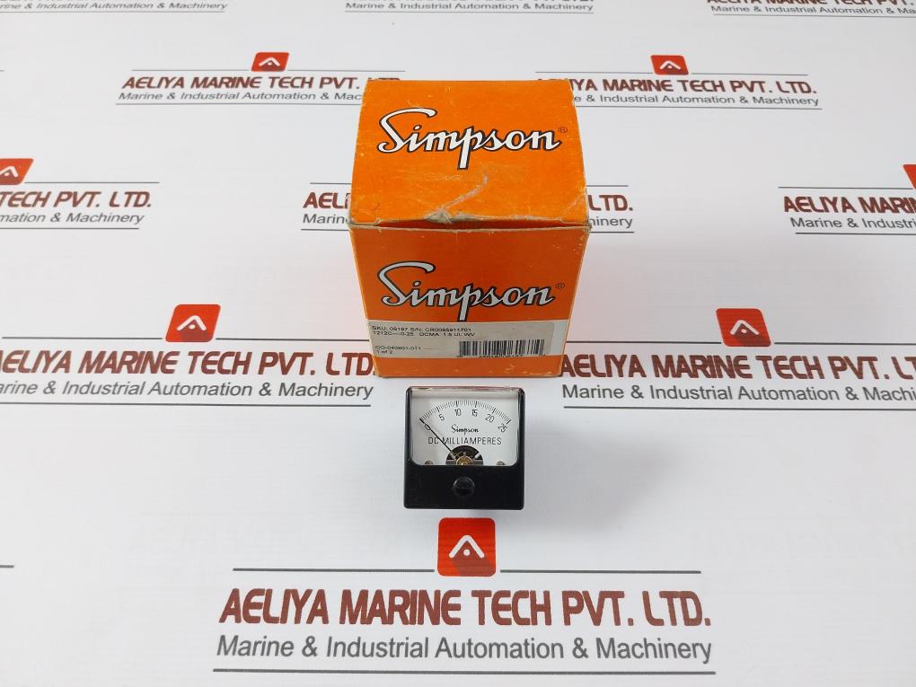 Simpson 1212C Dc Milliammeter Panel Meter 0–25 Ma