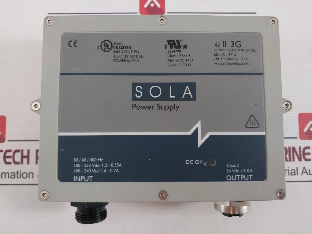 Sola Scp 100S24X-dvn Power Supply Demko 06 Atex 0521715U -40Â°C Tam +60Â°C