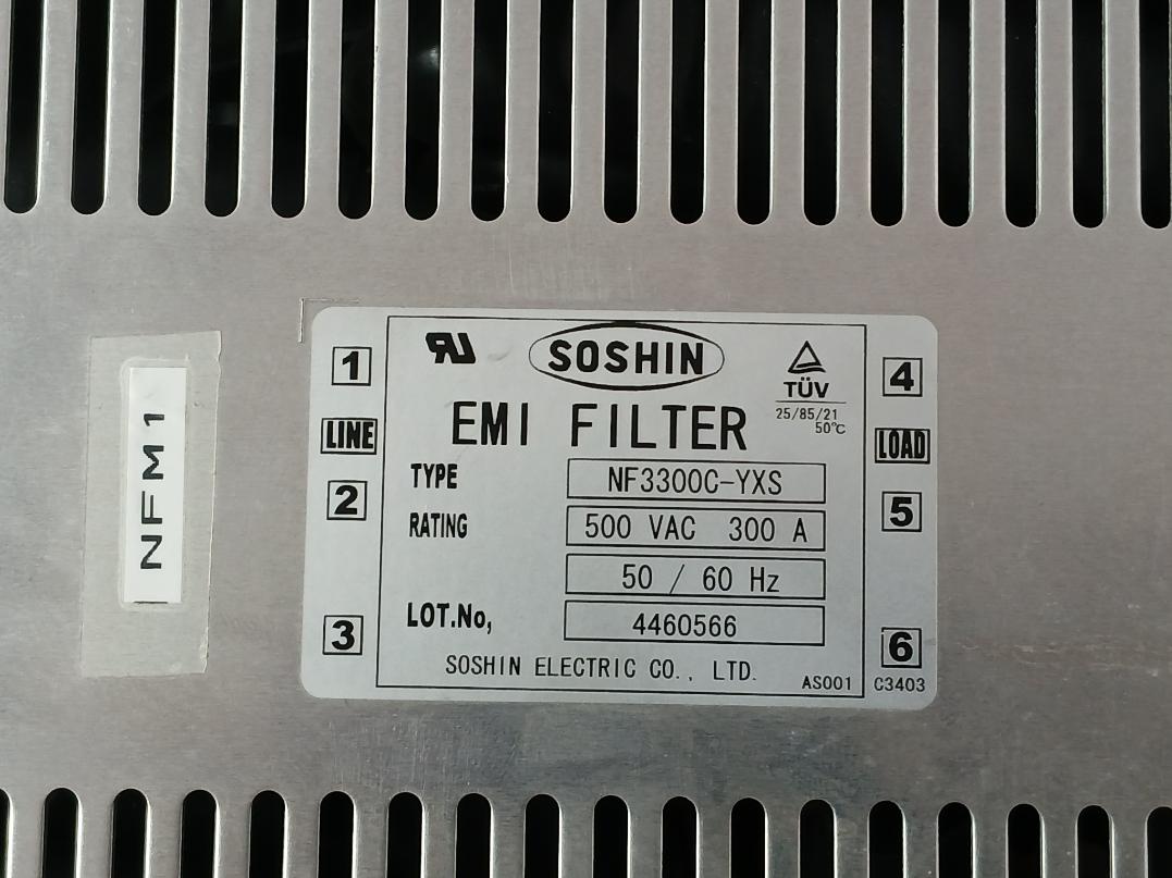 Soshin Nf3300C-yxs Emi Filter 500Vac 300A 50/60Hz As001