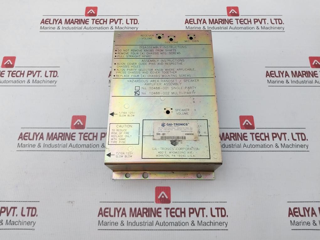 Speaker Amplifier Assembly 1/16a 125v Gai-Tronics 7805-001 In Used