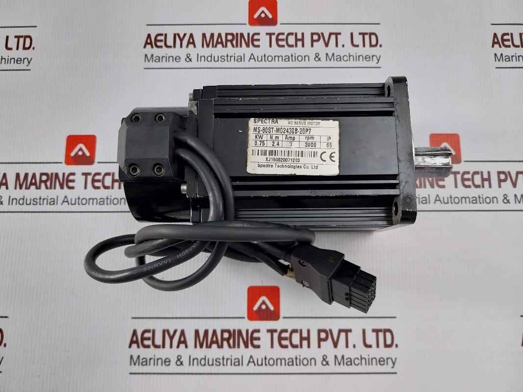 Spectra Ms-80St-m02430B-20P7 Ac Servo Motor 0.75Kw 3Amp Ip65