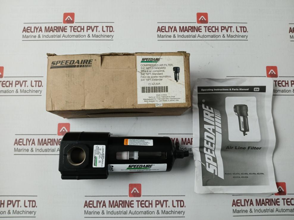 Speedaire 4Zl52A Compressed Air Filter 3/4" 150 Psig/10 Bar Max