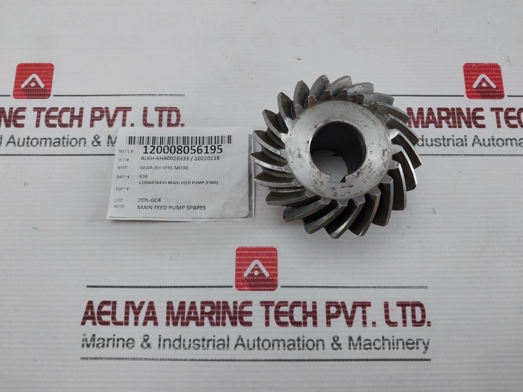 Spiral Bevel Gear For Main Feed Pump X38 In Used