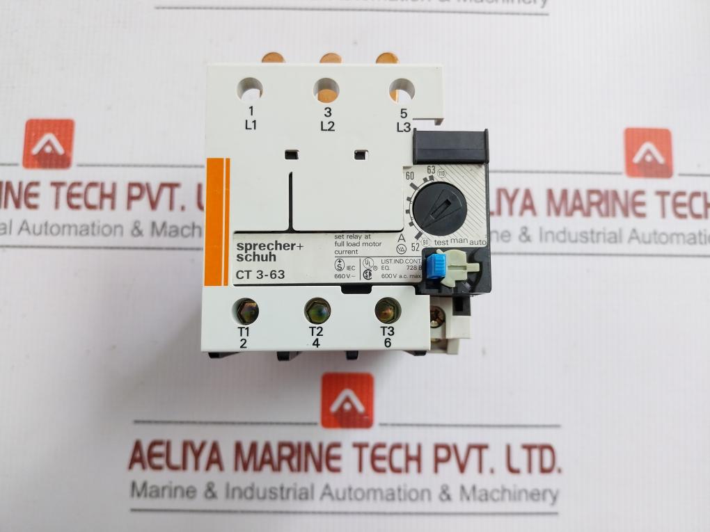 Ct 3-63 By Sprecher+Schuh 600v Ac Thermal Overload Relay