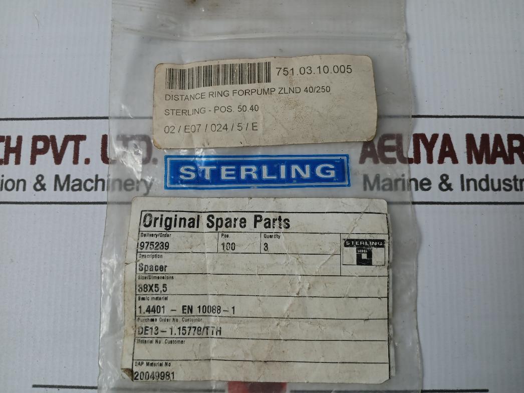 Sterling Distance Ring For Pump Zlnd 40/250 10088-1
