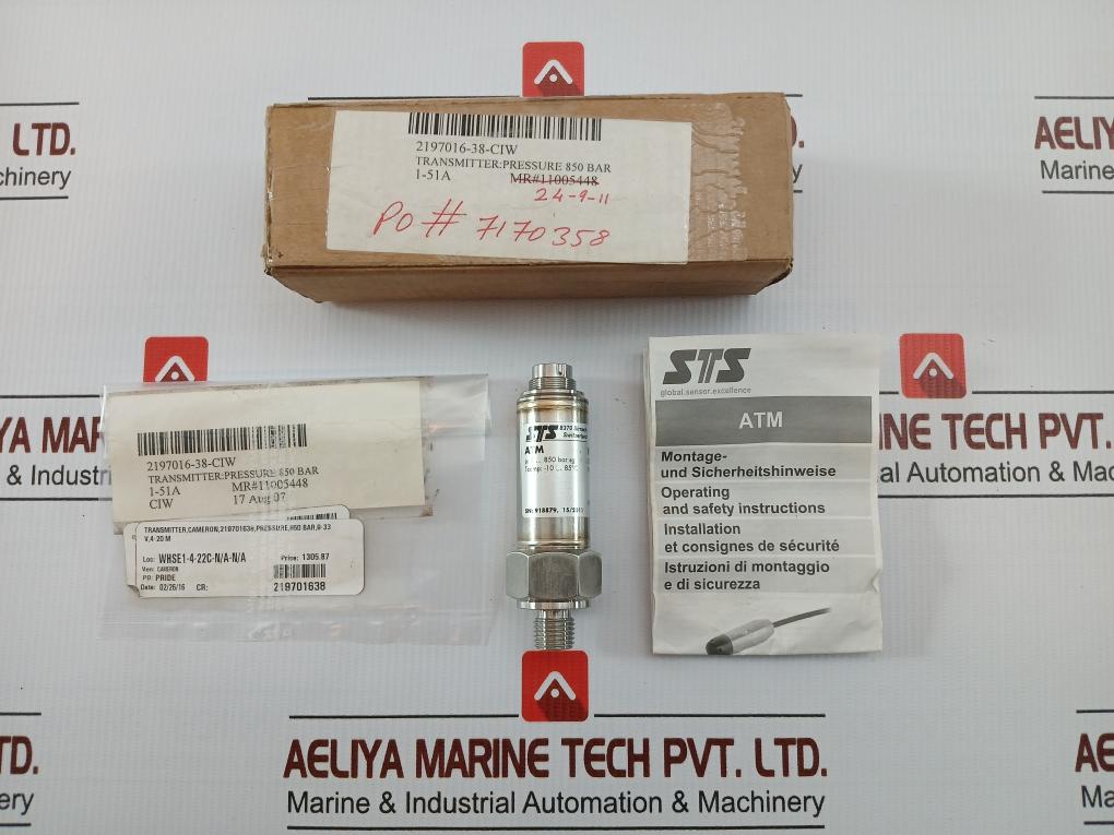 Sts Vart020-4 Pressure Transmitter 4-20ma 0–850 Bar