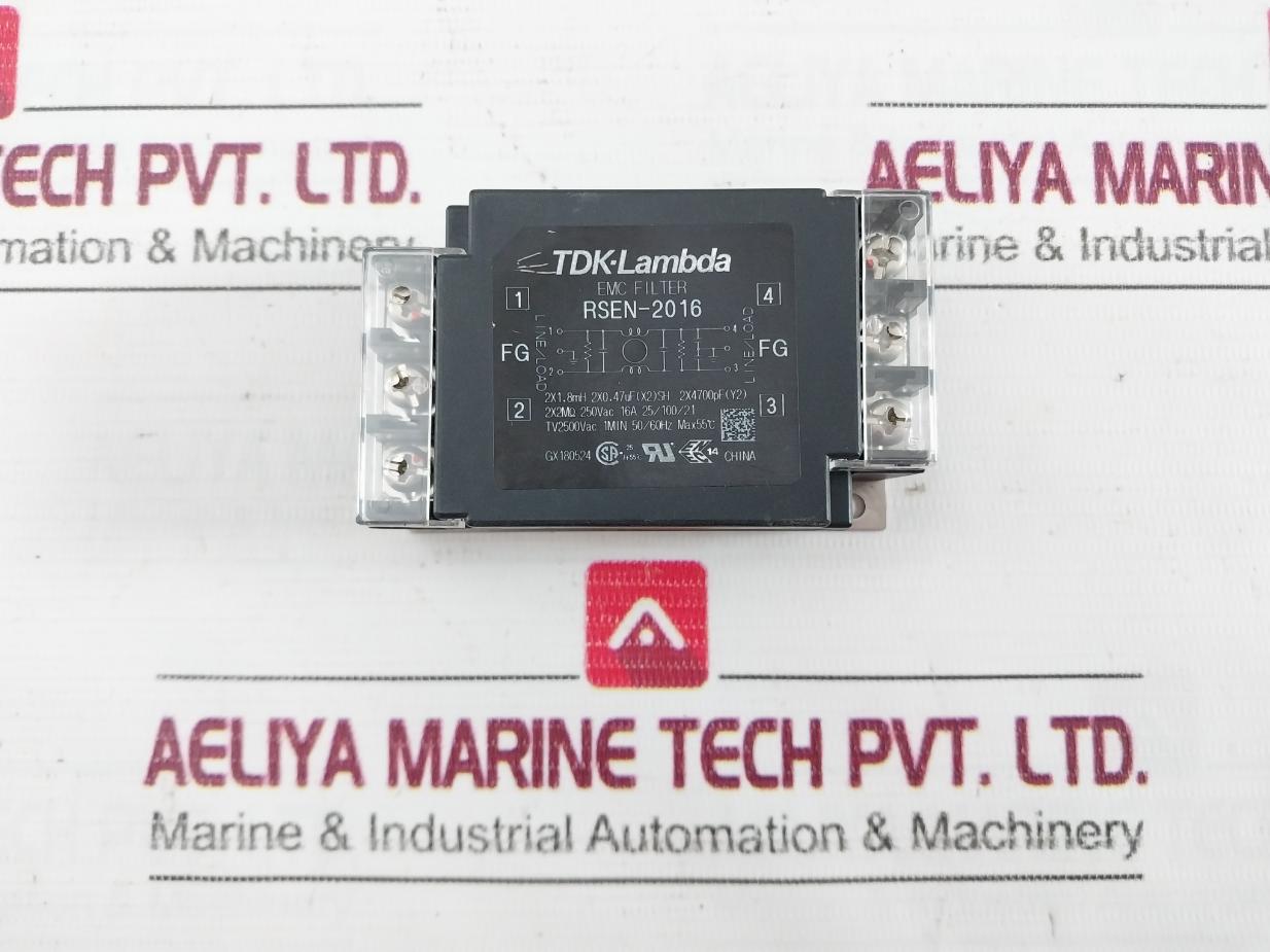 Tdk-lambda Rsen-2016 Emc Filter 250V Ac 16A 50/60Hz Max 55C