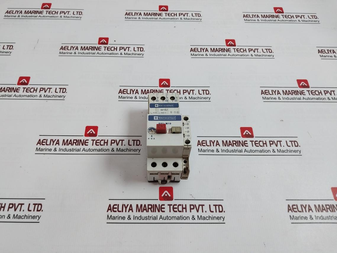 Telemecanique Gv1-l1 Manual Motor Starter W/ Auxiliary Contact Block Gv1-m10