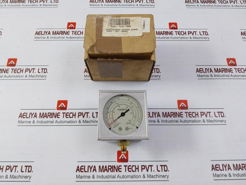 Tempress 1541-072-qrs Discharge Pressure Gauge Dn 88X88 -1 To 25 X 1.0 Bar